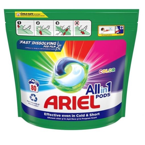 Εικόνα της Κάψουλες Πλυντηρίου Ρούχων Ariel All-in-1 Pods Color 80τμχ