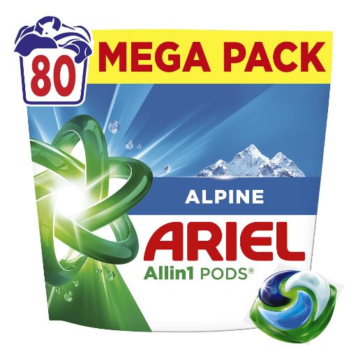 Εικόνα της Κάψουλες Πλυντηρίου Ρούχων Ariel All-in-1 Pods Alpine 80τμχ