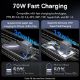 Εικόνα της Φορτιστής Vention GaN 2x USB-C & USB-A 70W/22.5W Gray FEXH0-EU