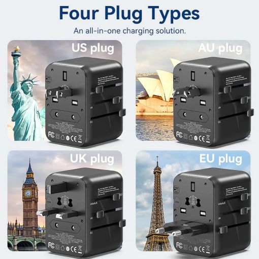 Εικόνα της Φορτιστής Vention Universal USB-C & 2x USB-A 20W Black FJEB0