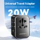 Εικόνα της Φορτιστής Vention Universal USB-C & 2x USB-A 20W Black FJEB0