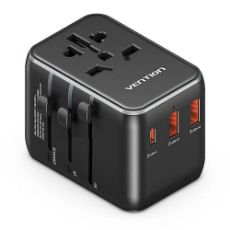Εικόνα της Φορτιστής Vention Universal USB-C & 2x USB-A 20W Black FJEB0
