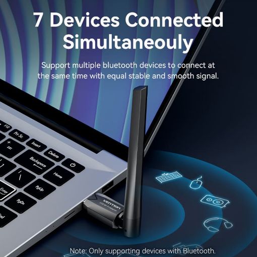Εικόνα της WiFi/Bluetooth USB Adapter Vention Dual Band AC650 Black KDUB0