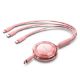 Εικόνα της Καλώδιο Vention 3-in-1 USB-C to 2x USB-C / Lightning 5A 100W Retractable 1.1m Pink TRKPBE