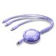 Εικόνα της Καλώδιο Vention 3-in-1 USB-C to 2x USB-C / Lightning 5A 100W Retractable 1.1m Purple TRKVBE