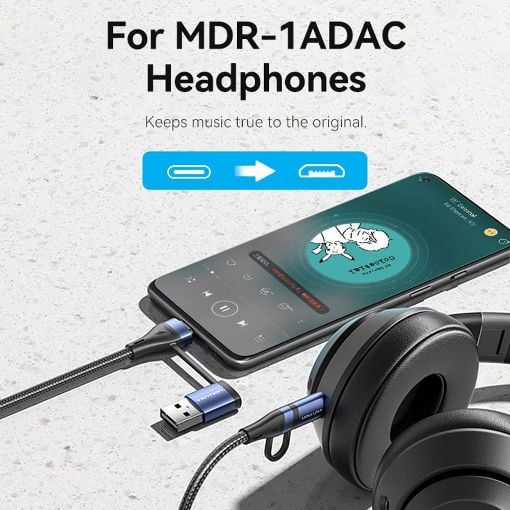 Εικόνα της Καλώδιο Vention USB-A / USB-C to USB-C / Micro USB 100W 1m Black/Blue CTLLF