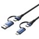 Εικόνα της Καλώδιο Vention USB-A / USB-C to USB-C / Micro USB 100W 1m Black/Blue CTLLF