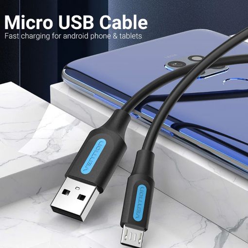 Εικόνα της Καλώδιο Vention USB-A Male to Micro USB Male 0.25m Black COLBC