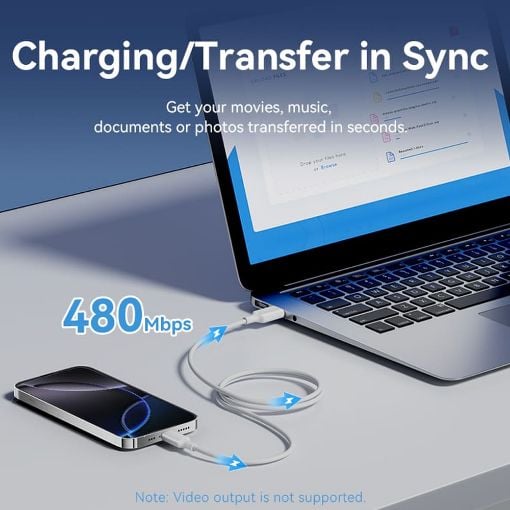 Εικόνα της Καλώδιο Vention USB-A Male to USB-C Male 60W 1m White CTQWF