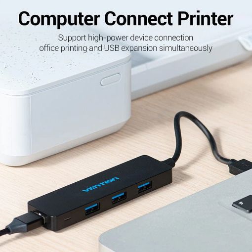 Εικόνα της USB Hub Vention 4-Port USB 3.0 0.15m Black CHKBB