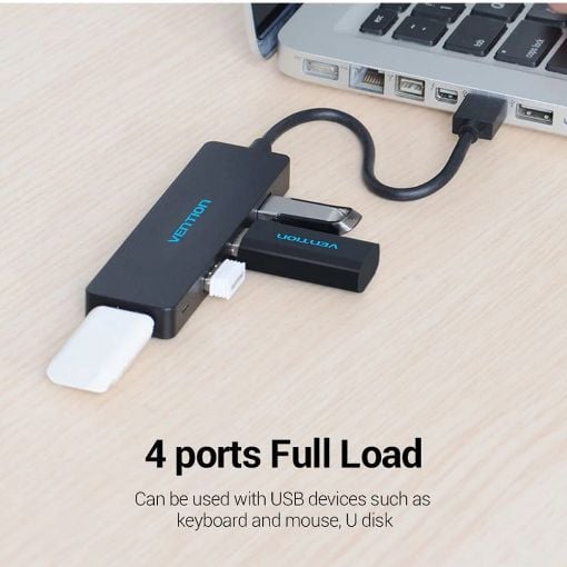 Εικόνα της USB Hub Vention 4-Port USB 3.0 0.15m Black CHKBB