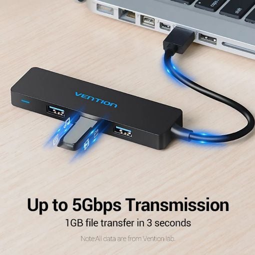 Εικόνα της USB Hub Vention 4-Port USB 3.0 0.15m Black CHKBB