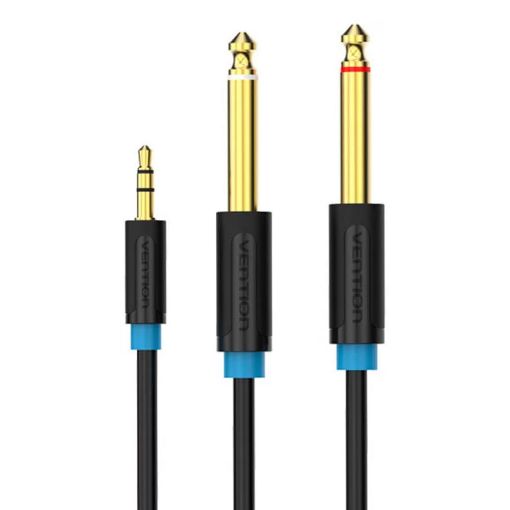 Εικόνα της Καλώδιο Vention 3.5mm to 2 x 6.5mm 0.5m Black BACBD