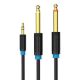 Εικόνα της Καλώδιο Vention 3.5mm to 2 x 6.5mm 0.5m Black BACBD