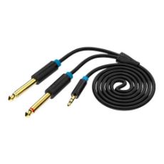 Εικόνα της Καλώδιο Vention 3.5mm to 2 x 6.5mm 0.5m Black BACBD