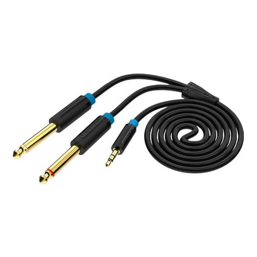 Εικόνα της Καλώδιο Vention 3.5mm to 2 x 6.5mm 0.5m Black BACBD