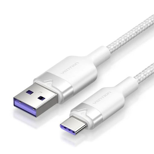Εικόνα της Καλώδιο Vention USB-A Male to USB-C Male 100W 1m White CTOWF