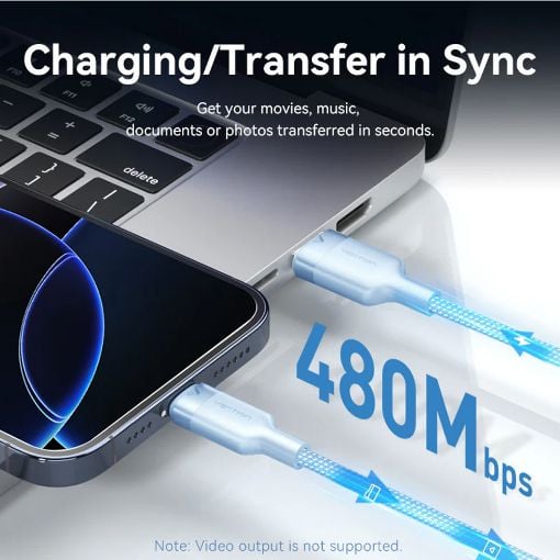 Εικόνα της Καλώδιο Vention USB-A Male to USB-C Male 60W 1m Black CTNBF