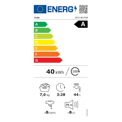 Εικόνα της Πλυντήριο Ρούχων Tesla 7Kg 1400 Στροφών White WF71461TGR
