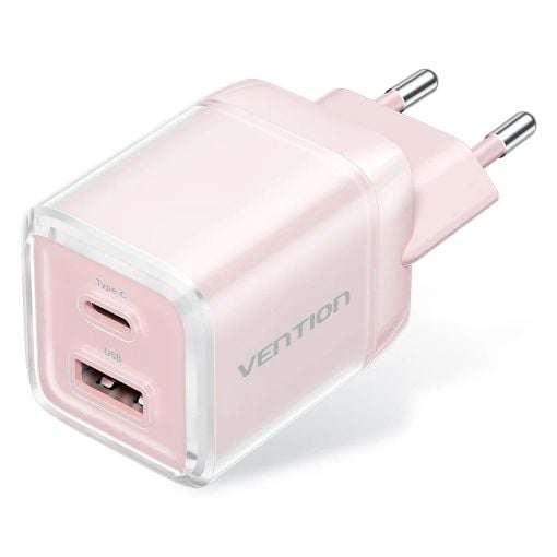 Εικόνα της Φορτιστής Vention GaN USB-C & USB-A 70W Pink TZ-FCGP0-EU
