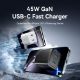 Εικόνα της Φορτιστής Vention GaN 2x USB-C 45W White TZ-FCFW0-EU