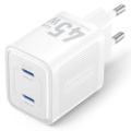 Εικόνα της Φορτιστής Vention GaN 2x USB-C 45W White TZ-FCFW0-EU