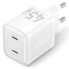 Εικόνα της Φορτιστής Vention GaN 2x USB-C 45W White TZ-FCFW0-EU