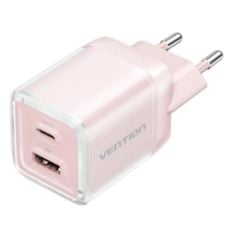 Εικόνα της Φορτιστής Vention GaN 2x USB-C 45W Pink TZ-FCFP0-EU