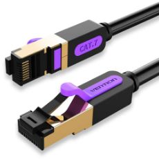 Εικόνα της Καλώδιο Δικτύου Vention S/FTP Round Cat.7 0.5m Black ICDBD