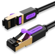 Εικόνα της Καλώδιο Δικτύου Vention S/FTP Round Cat.7 1m Black ICDBF