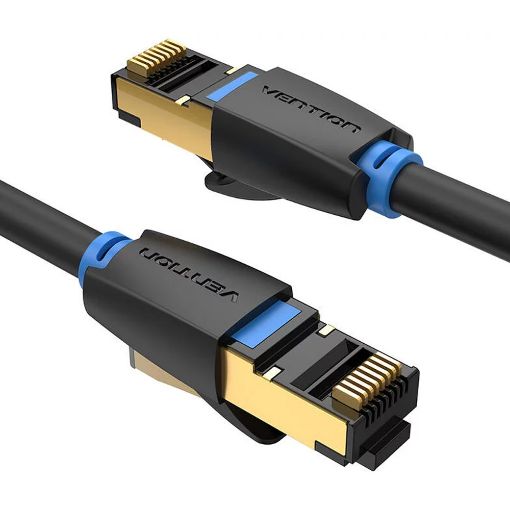 Εικόνα της Καλώδιο Δικτύου Vention S/FTP Round Cat.8 0.5m Black IKABD