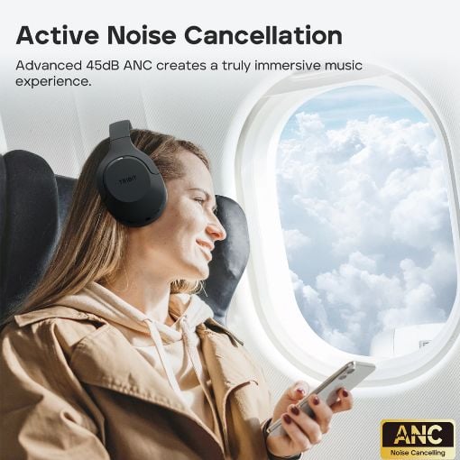 Εικόνα της Headphones Tribit QuietPlus 81 Bluetooth ANC Black C81-2652N-01