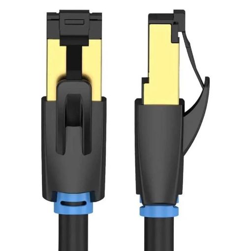 Εικόνα της Καλώδιο Δικτύου Vention S/FTP Round Cat.8 Gaming 0.5m Black IKKBD