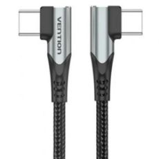 Εικόνα της Καλώδιο Vention Dual Right Angle 90° USB-C Male to USB-C Male 100W 0.5m Gray TANHD