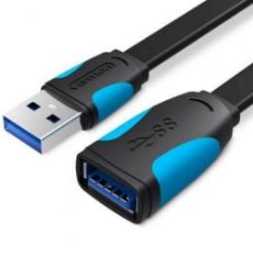 Εικόνα της Καλώδιο Προέκτασης Vention Flat USB 3.0 Male to Female 3m Black VAS-A13-B300