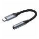 Εικόνα της Adapter Vention USB-C Male to 3.5mm Female Braided 0.1m Gray BGJHA