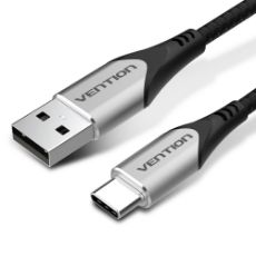 Εικόνα της Καλώδιο Vention USB-A Male to USB-C Male 3A Braided Aluminum Alloy 2m Black/Gray CODHH