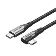 Εικόνα της Καλώδιο Vention Right Angle 90° USB-C Male to USB-C Male 60W 1m Gray TRAHF