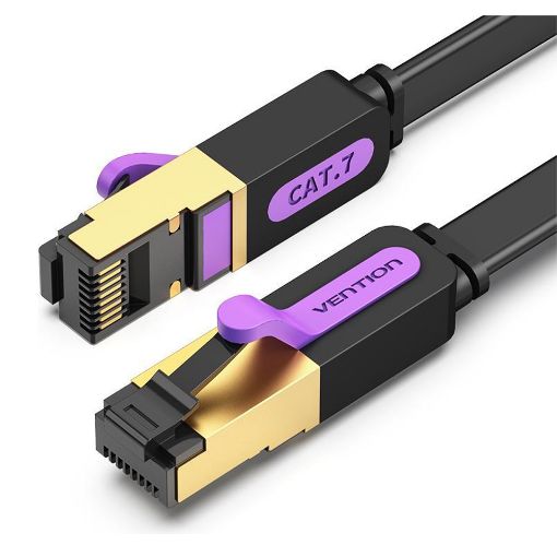 Εικόνα της Καλώδιο Δικτύου Vention FTP Flat Cat.7 1.5m Black ICABG