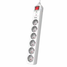 Εικόνα της Πολύπριζο Crystal Audio 6 Θέσεων με Διακόπτη 1.5m White CP6-1300-70W