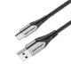 Εικόνα της Καλώδιο Vention USB-A Male to USB-C Male 3A Braided Aluminum Alloy 1.5m Black/Gray CODHG