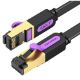 Εικόνα της Καλώδιο Δικτύου Vention FTP Flat Cat.7 1m Black ICABF