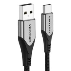 Εικόνα της Καλώδιο Vention USB-A Male to USB-C Male 3A Braided Aluminum Alloy 1m Black/Gray CODHF