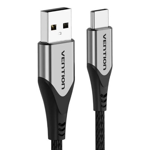 Εικόνα της Καλώδιο Vention USB-A Male to USB-C Male 3A Braided Aluminum Alloy 1m Black/Gray CODHF