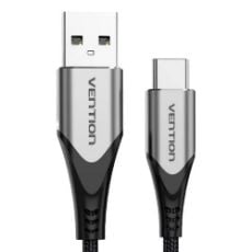 Εικόνα της Καλώδιο Vention USB-A Male to USB-C Male 3A Braided Aluminum Alloy 0.5m Black/Gray CODHD