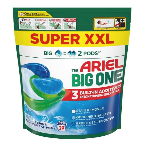 Εικόνα της Κάψουλες Πλυντηρίου Ρούχων Ariel All-in-1 Pods Big One Alpine 29τμχ