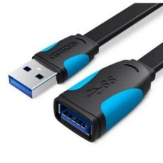 Εικόνα της Καλώδιο Προέκτασης Vention Flat USB 3.0 Male to Female 0.5m Black VAS-A13-B050