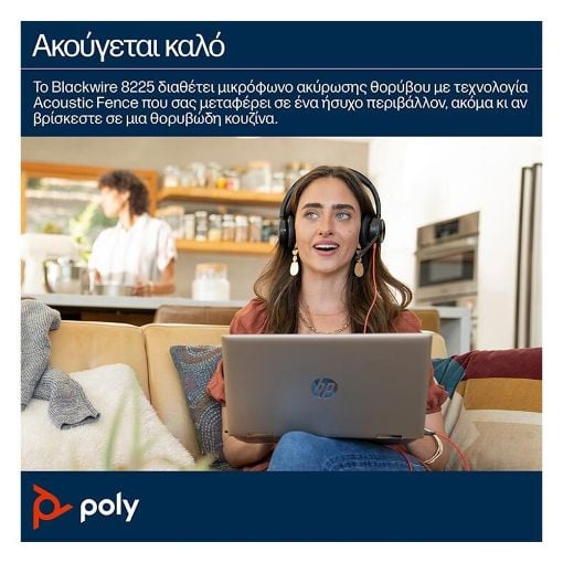 Εικόνα της Headset Poly Blackwire 8225 Stereo UC Microsoft Teams Certified USB-C 8X225AA