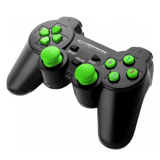 Εικόνα της Wireless Gamepad Esperanza Gladiator for PC/PS3 2.4GHz Black/Green EGG108G