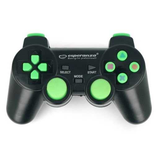 Εικόνα της Wireless Gamepad Esperanza Gladiator for PC/PS3 2.4GHz Black/Green EGG108G